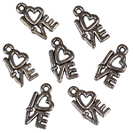 4x Metall Anhänger Love, antiksilber, Verbinder, Schmuck DIY